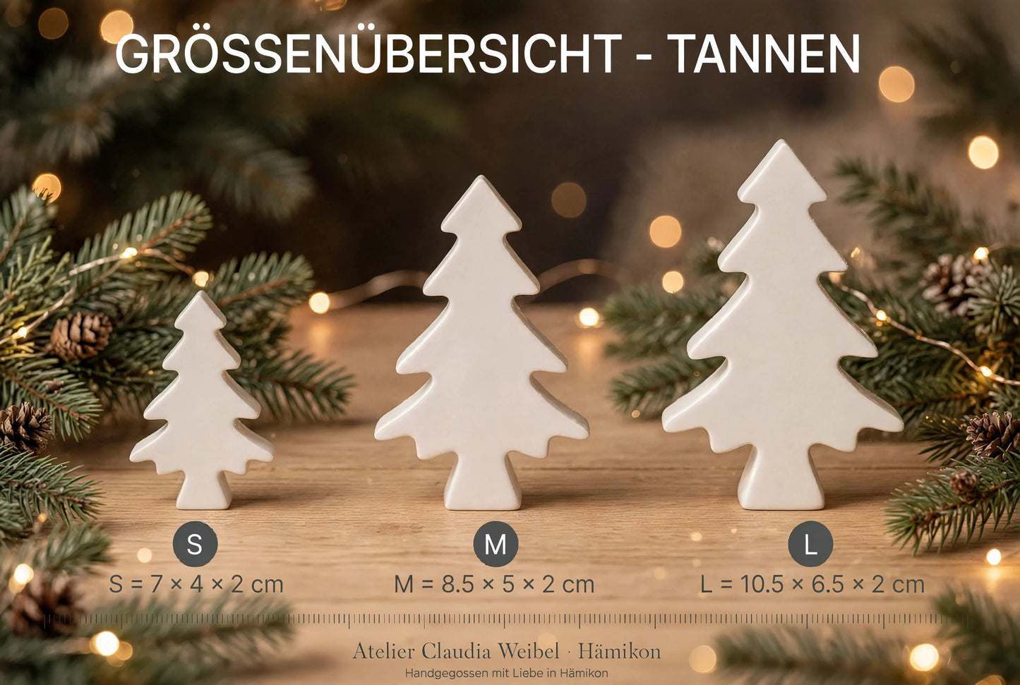 Tannen 3er-Set S/M/L - Handgegossen