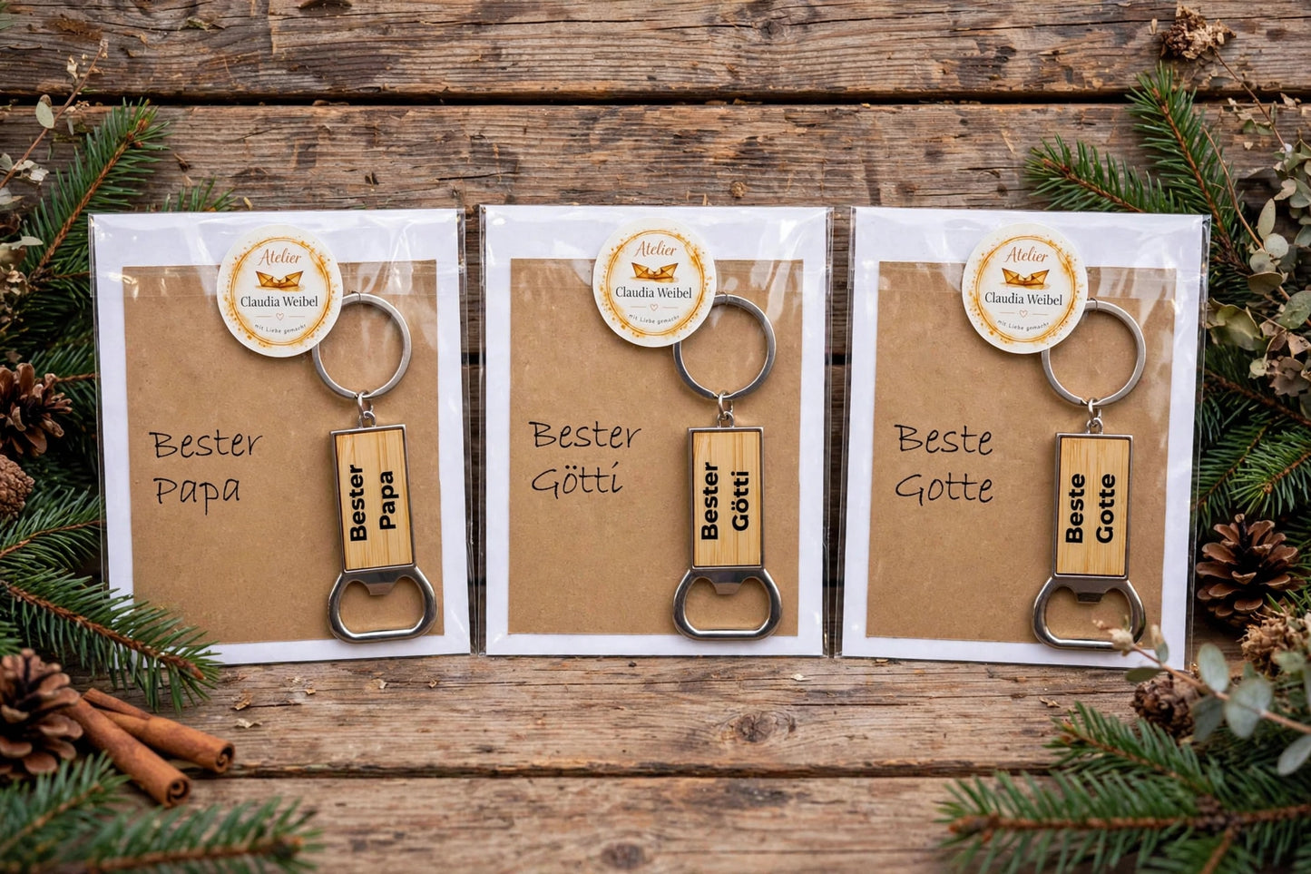 Weihnachtsgeschenk Götti | Geschenk für Götti - Bester Götti - Schlüsselanhänger mit Flaschenöffner