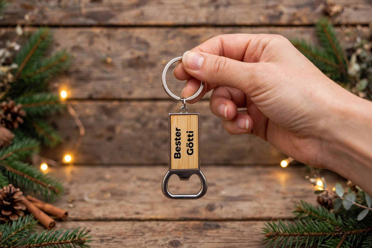 Weihnachtsgeschenk Götti | Geschenk für Götti - Bester Götti - Schlüsselanhänger mit Flaschenöffner