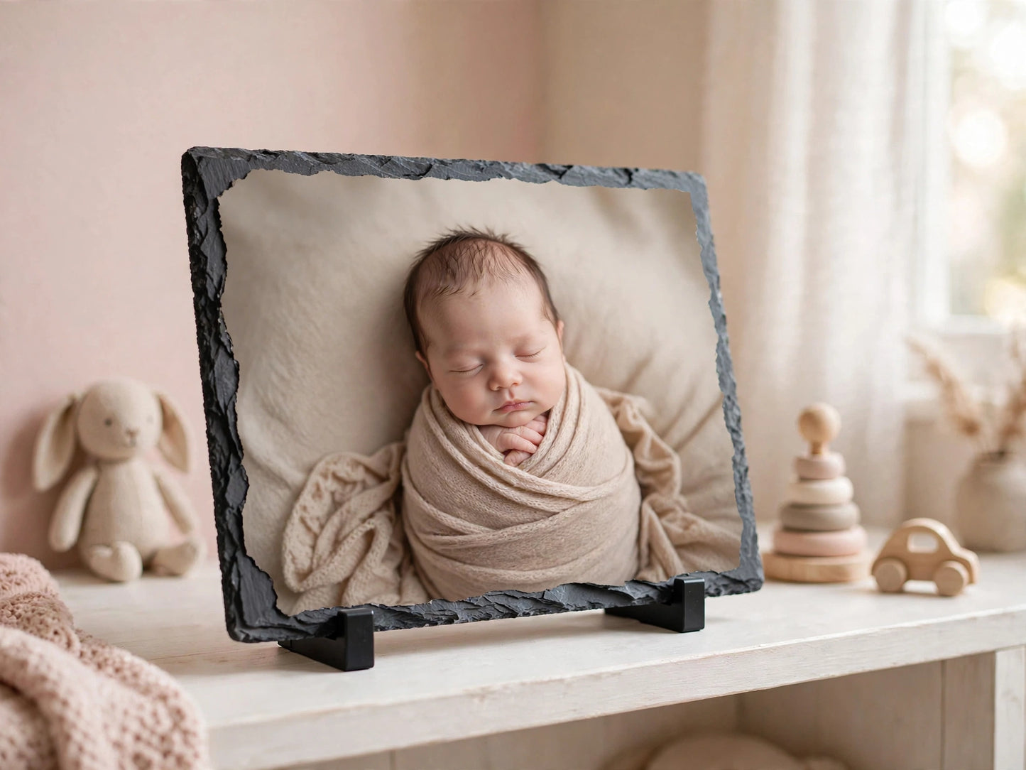 Foto Schiefertafel Rechteckig 15x20cm / 20x30cm | Personalisiert mit eigenem Bild