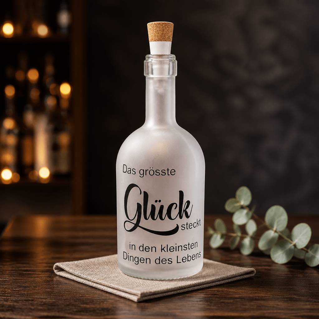 Geschenk mit Bedeutung | LED Flasche "Das größte Glück"
