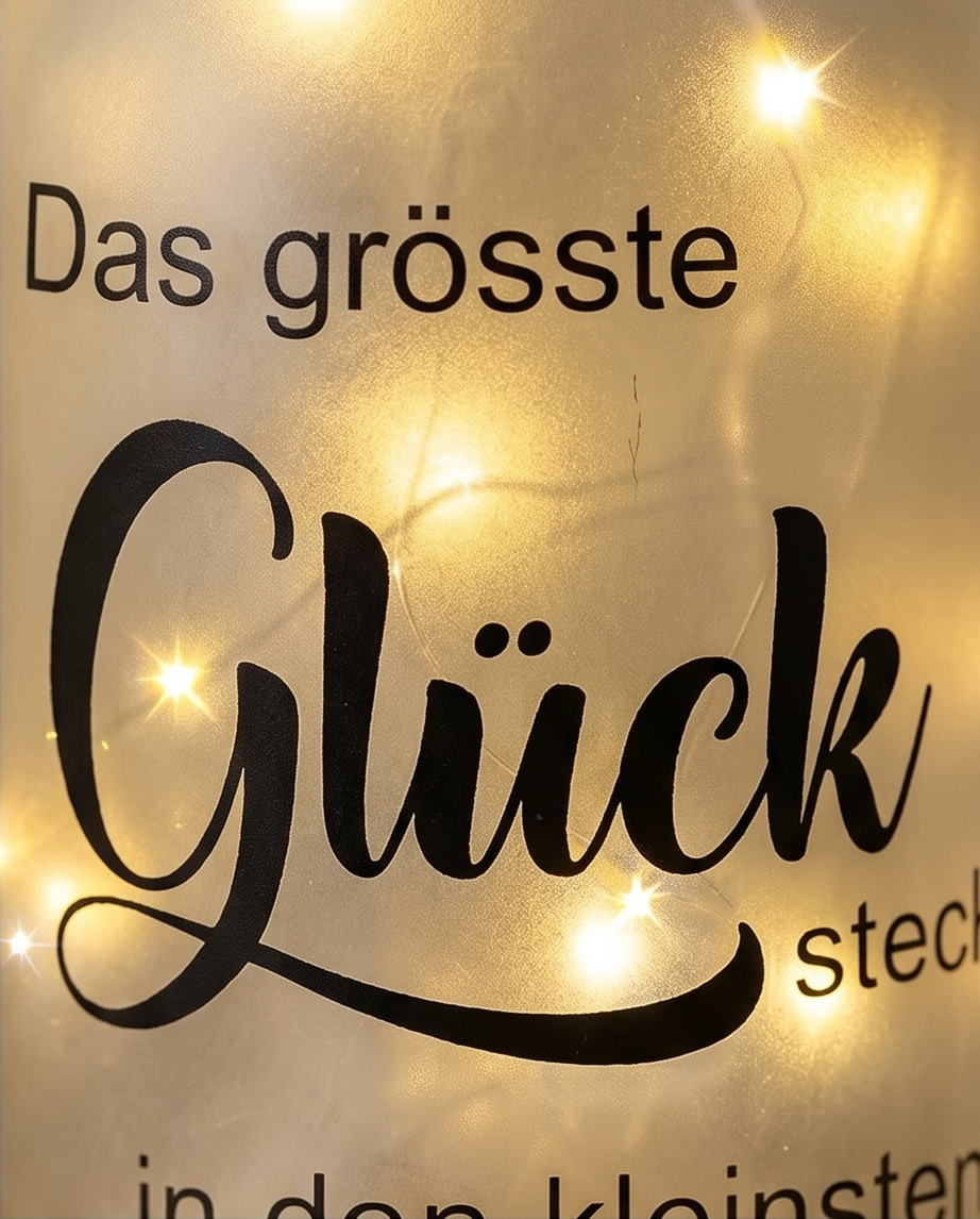 Geschenk mit Bedeutung | LED Flasche "Das größte Glück"