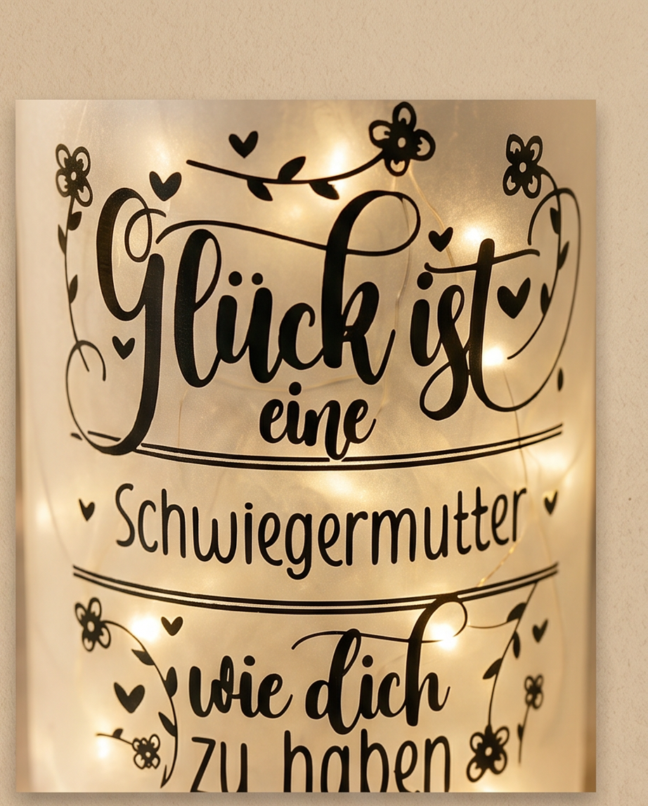 Geschenk für Schwiegermutter | LED Flasche "Glück ist eine Schwiegermutter wie dich"
