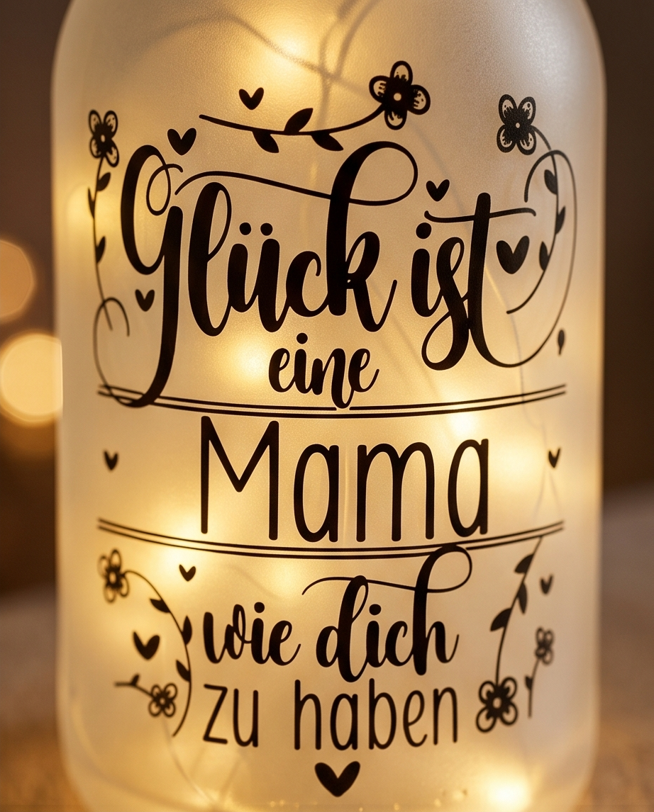 LED Flasche Glück ist eine Mama wie dich Deko Licht 29cm Geschenk Mama