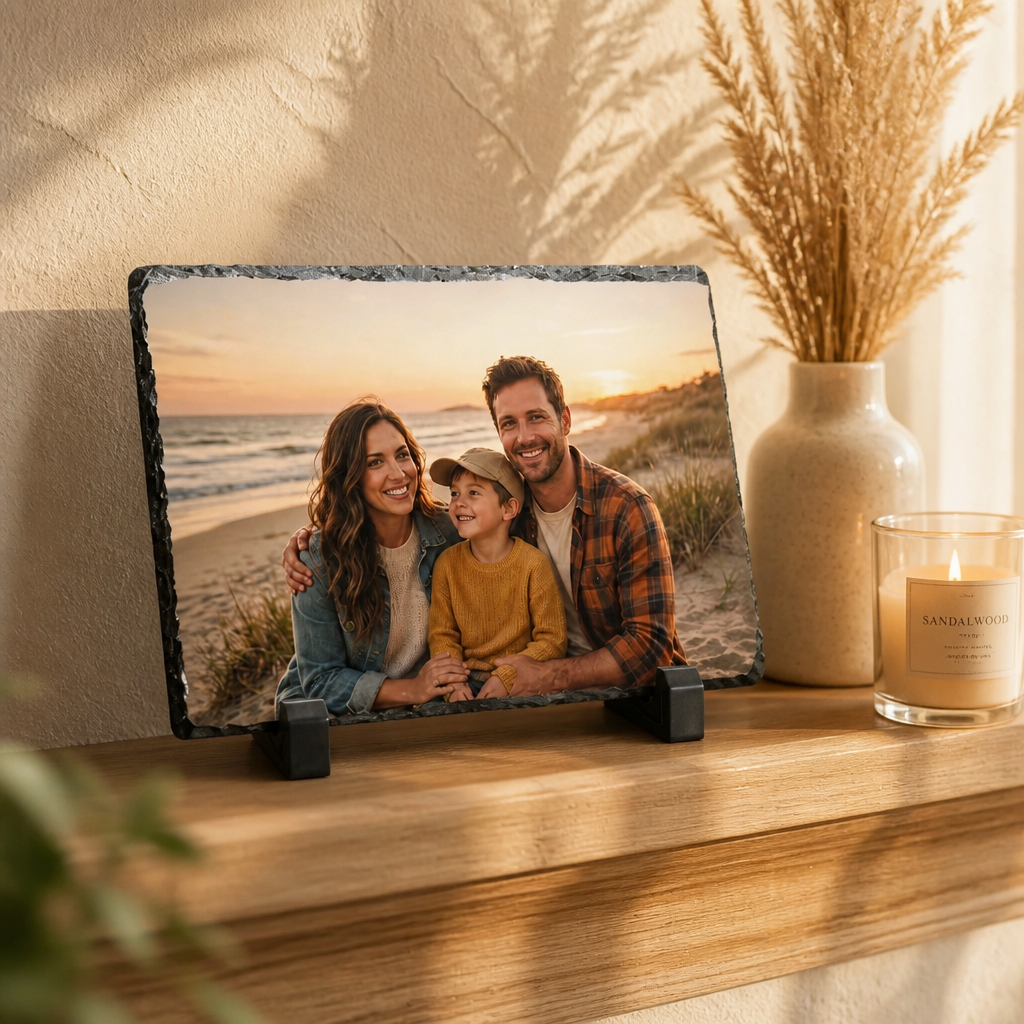 Foto Schiefertafel Rechteckig 15x20cm / 20x30cm | Personalisiert mit eigenem Bild