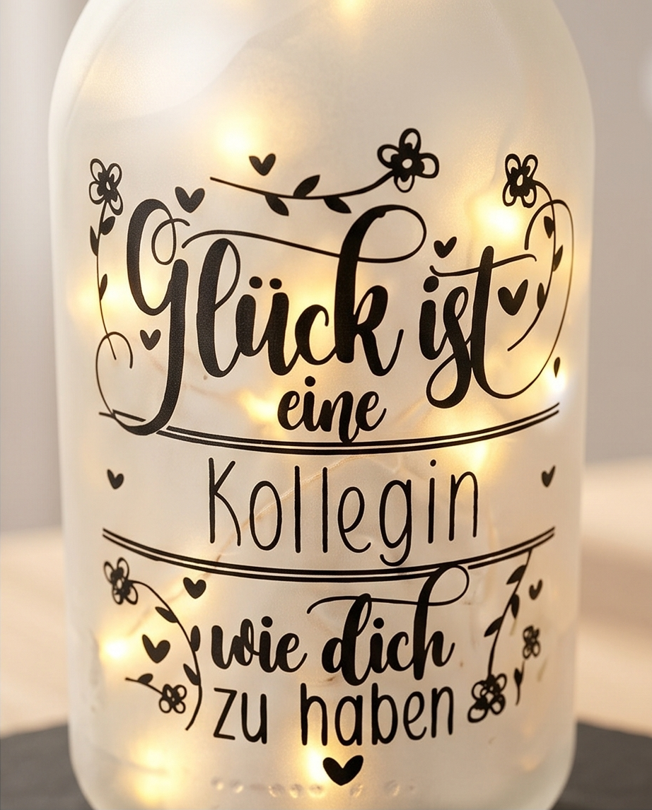 LED Flasche Kollegin - Geschenk Du bist eine tolle Kollegin mit Licht