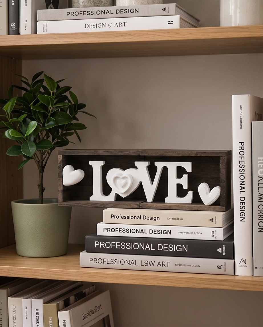 Holz Deko LOVE - Geschenk Einzug Hochzeit - Aufsteller 32cm