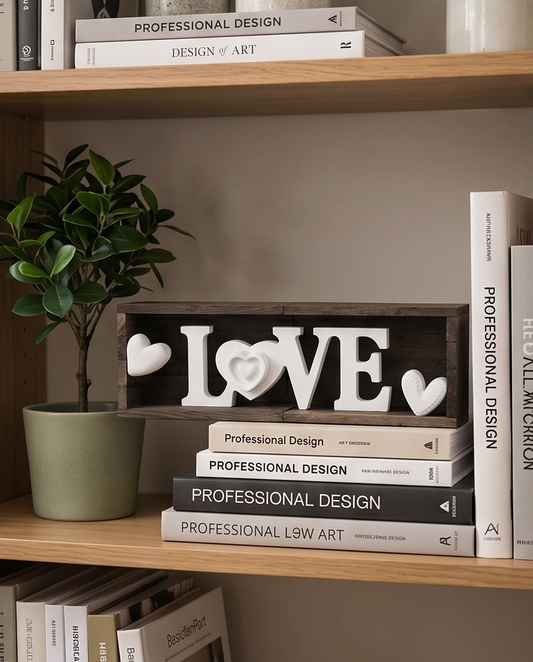 Holz Deko LOVE - Geschenk Einzug Hochzeit - Aufsteller 32cm