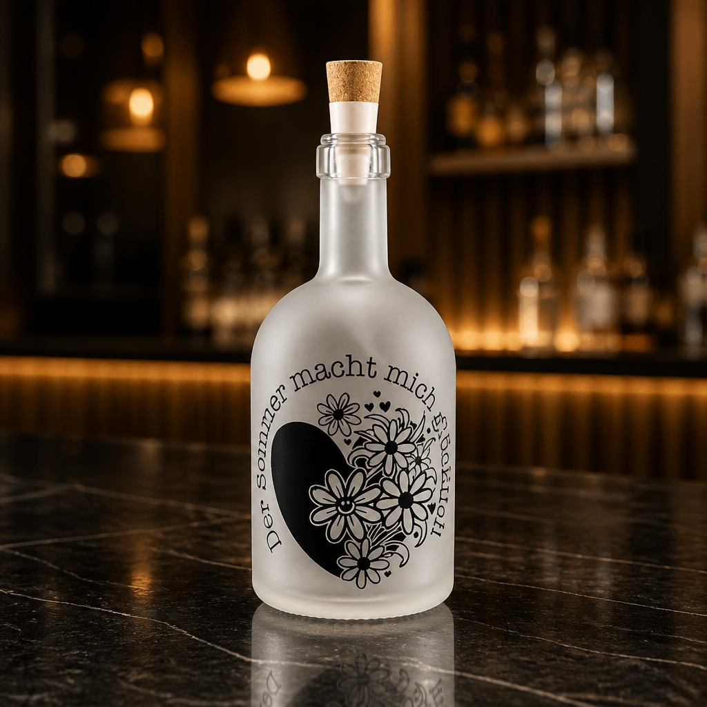 Sommer Deko | LED Flasche "Der Sommer macht mich glücklich" handgemacht