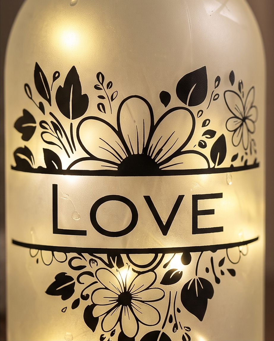 Geschenk für Verliebte | LED Flasche "LOVE" handgemacht