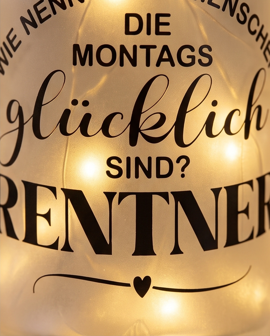 Geschenk zur Pensionierung | LED-Flasche Rentner Handgefertigt