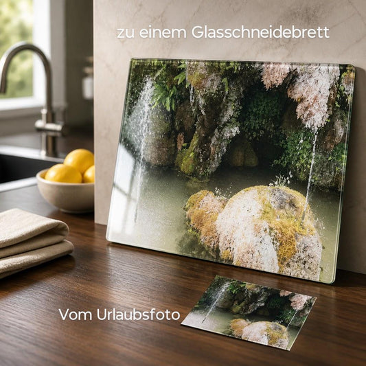 Glasschneidebrett mit Foto 200x285 mm - Personalisiert